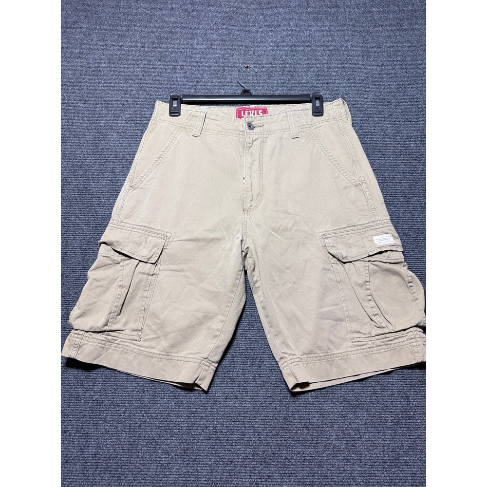 Levi's Cargo Shorts Mens W33 Tan Excellent Twill Multi-Pocket Casual